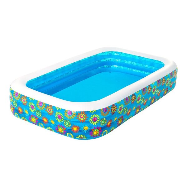 Alberca Inflable Rectangular Familiar Piscina Hinchable Diseño Flores