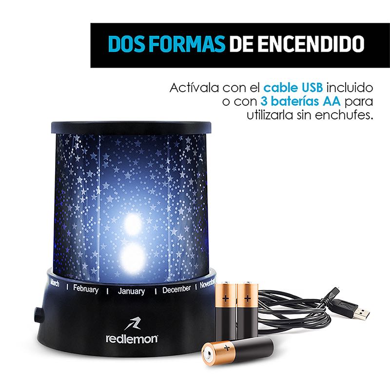 Lámpara Luces LED Proyector de Estrellas para Niños Redlemon