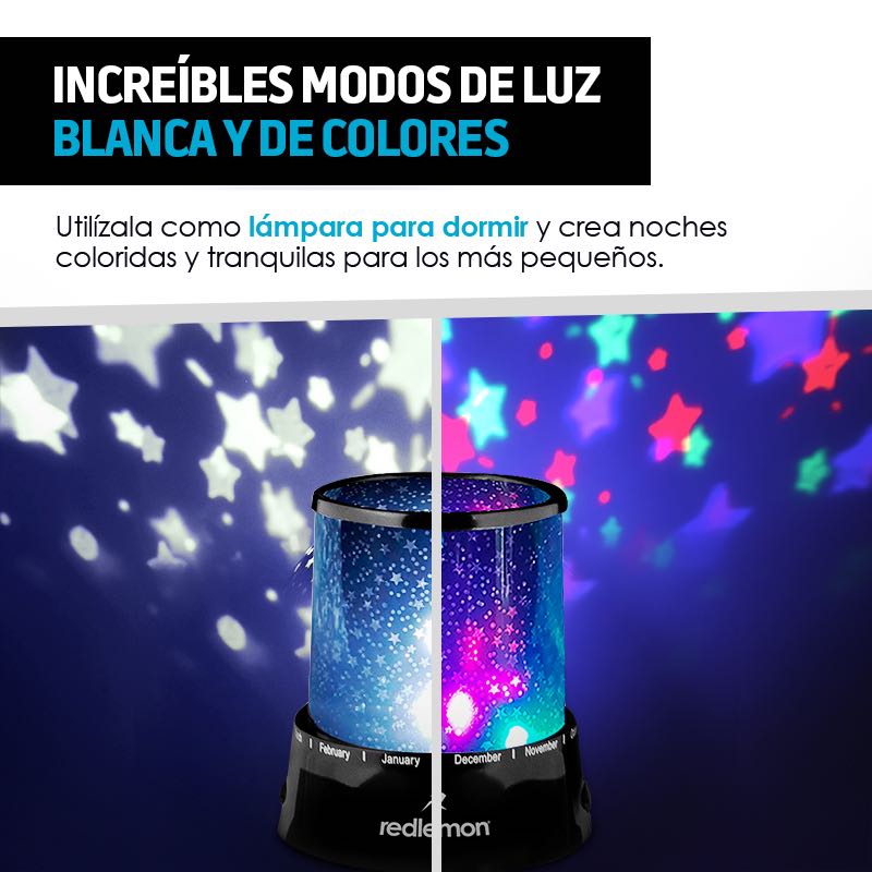 Lámpara Luces LED Proyector de Estrellas para Niños Redlemon