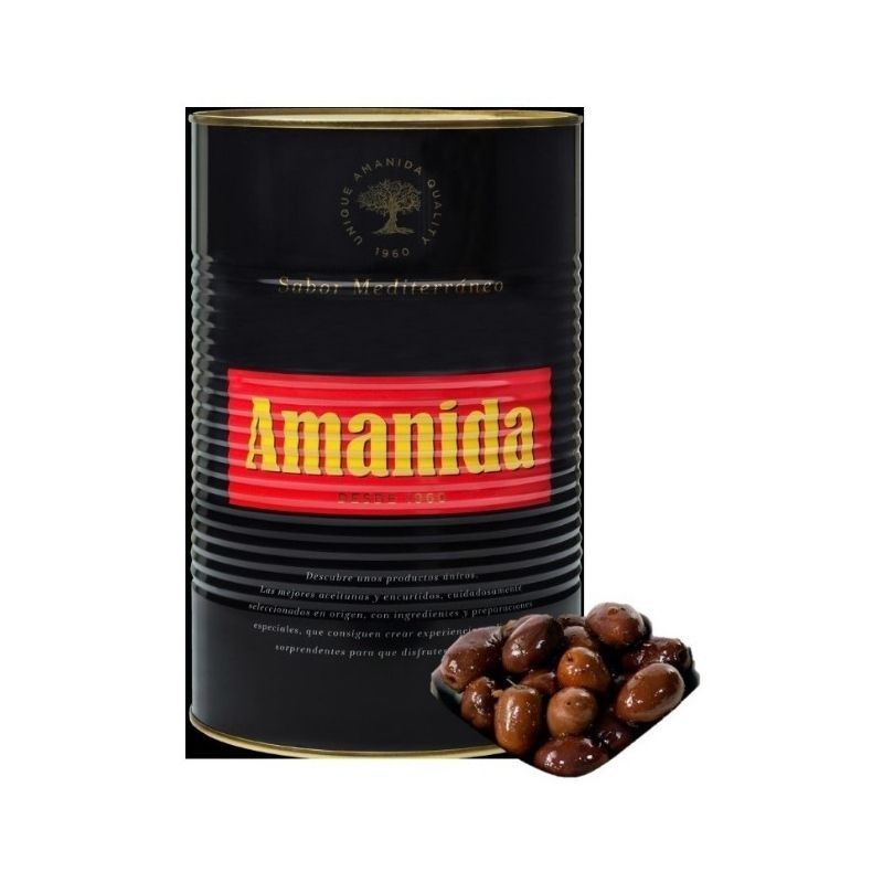 Aceituna Kalamata Sin Hueso Aliñada Amanida Lata 4 Kilos