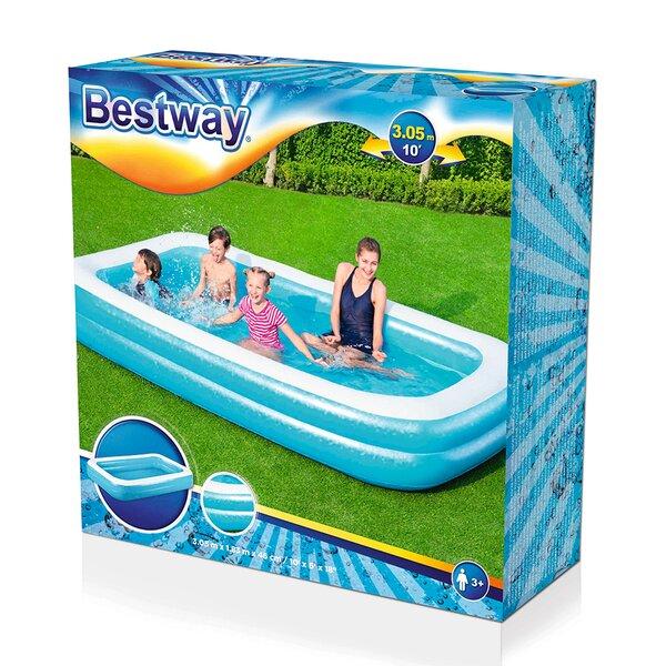 Alberca Inflable Infantil Rectangular Bestway 850 Lts 305 Cm Azul