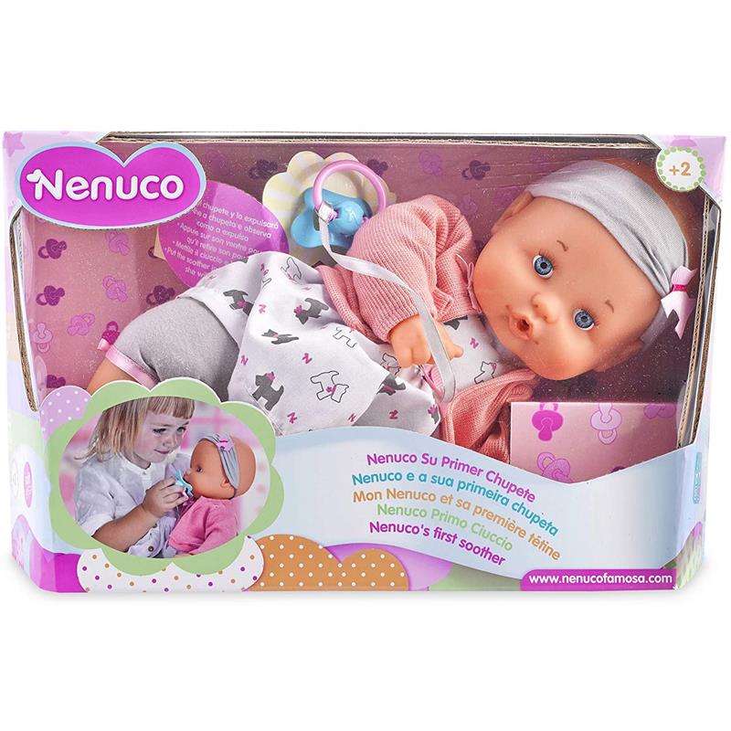 Nenuco Su Primer Chupete 35 Cm Vestido Perritos Cuerpo Duro