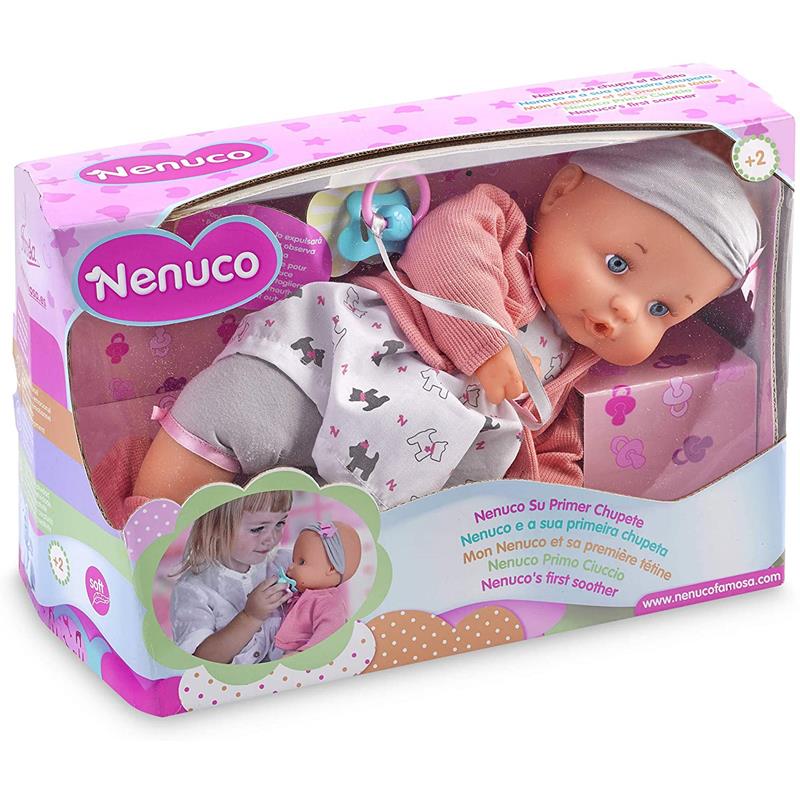 Nenuco Su Primer Chupete 35 Cm Vestido Perritos Cuerpo Duro