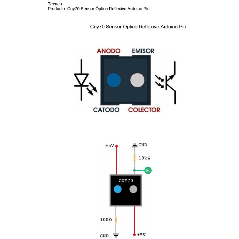 10 Cny70 Sensor Óptico Reflexivo Arduino Pic