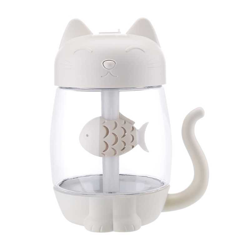 Humidificador Gato con pez Gadgets & fun  ideal para aromaterapia con luz Led  interna ultra silencioso 