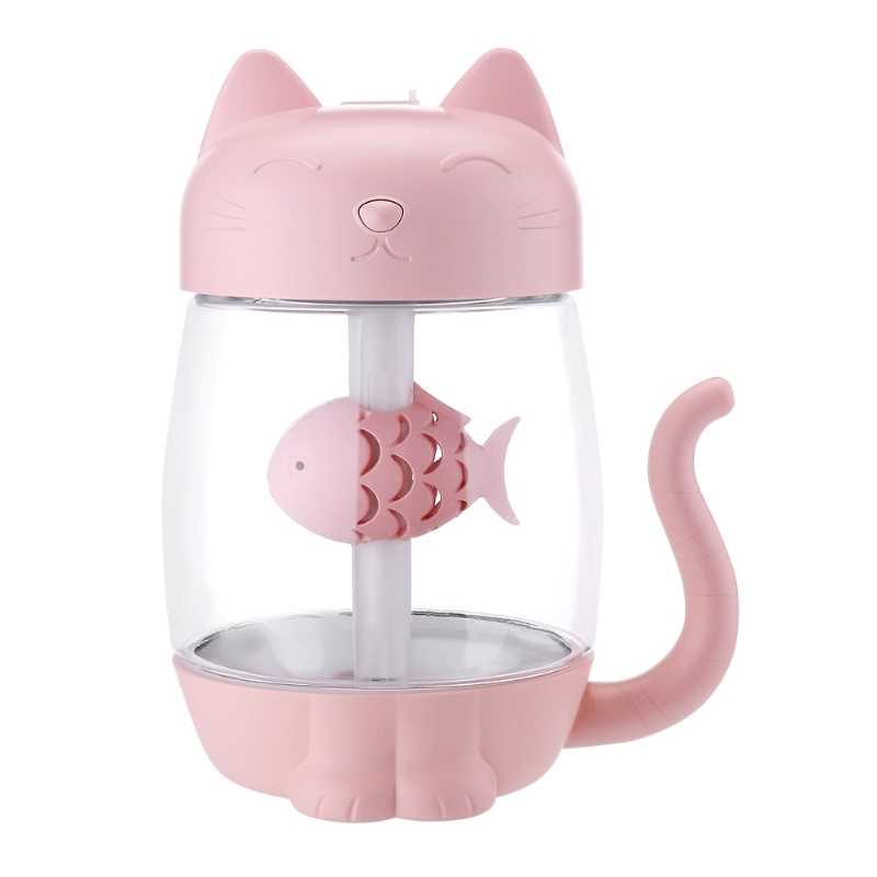 Humidificador Gato con pez Gadgets & fun  ideal para aromaterapia con luz Led  interna ultra silencioso 