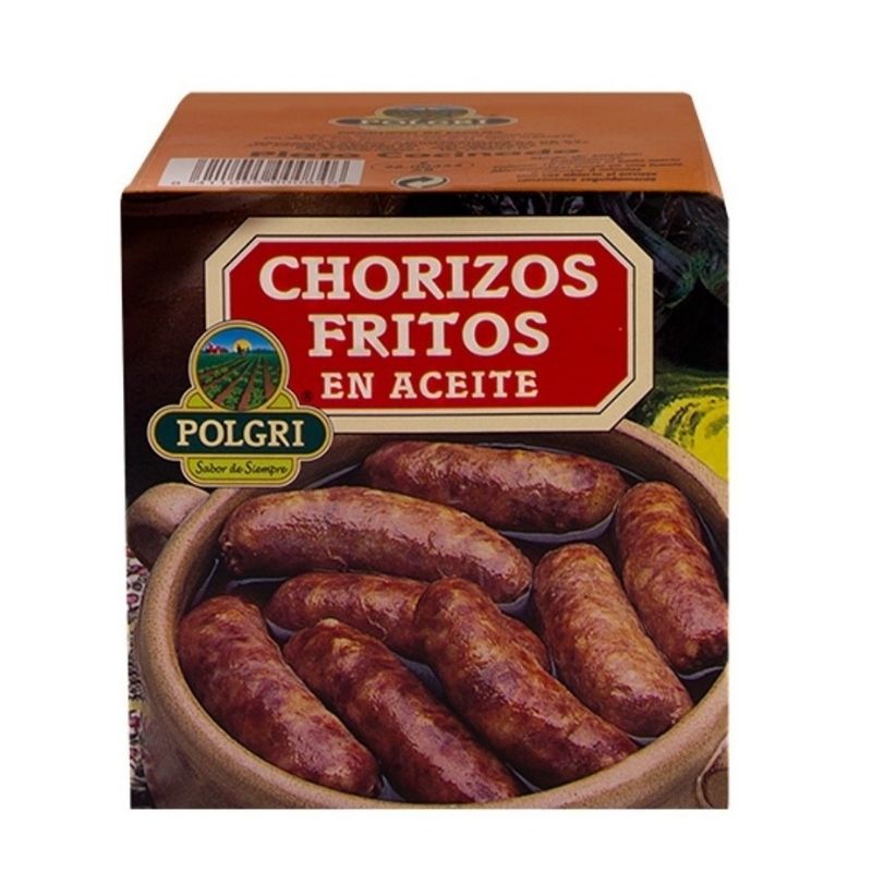 Tres Chorizos Frito En Aceite Polgri C/u 390 Gr Lata