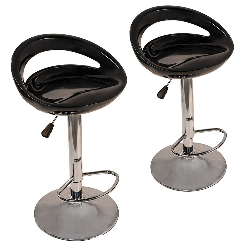 Set de 2 Bancos de Plastico Negros - Marca Dapri - D-649