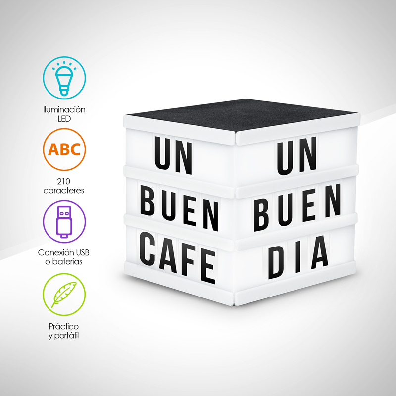 Letrero Luminoso LED Cubo 3D Letras Números Símbolos Redlemon.