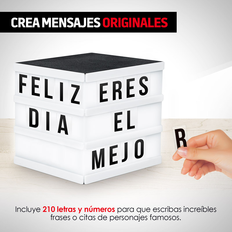 Letrero Luminoso LED Cubo 3D Letras Números Símbolos Redlemon.