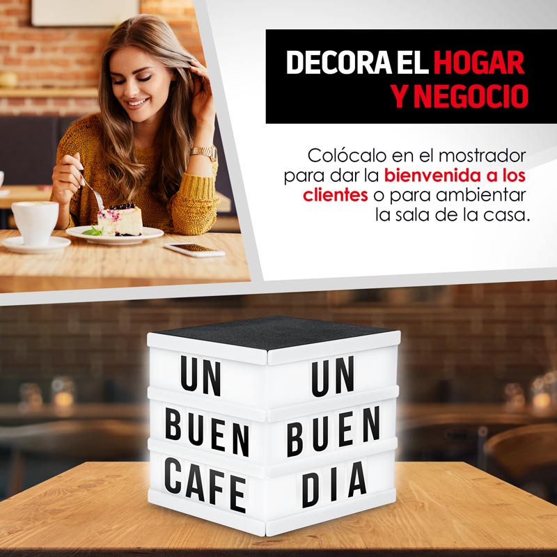 Letrero Luminoso LED Cubo 3D Letras Números Símbolos Redlemon.