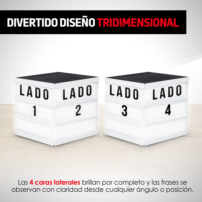 Letrero Luminoso LED Cubo 3D Letras Números Símbolos Redlemon.