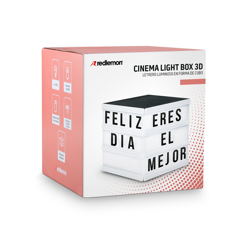 Letrero Luminoso LED Cubo 3D Letras Números Símbolos Redlemon.