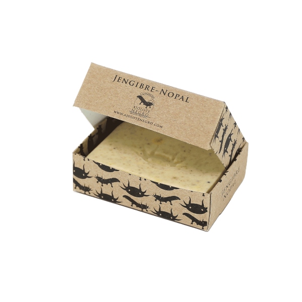 Jabón Natural Artesanal Ajolote Negro Jengibre y Nopal