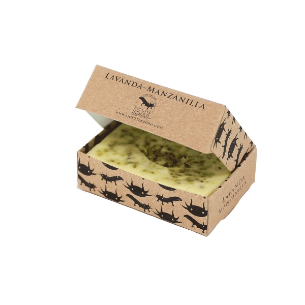 Jabón Natural Artesanal Anti edad de Lavanda Manzanilla Ajolote Negro