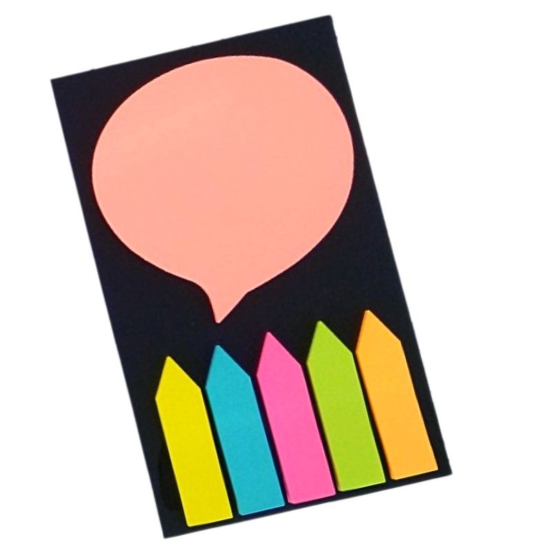 3 Pack Notas Adhesivas Post Its Figuras Neon, LBP, 5 Separadores -Colores
