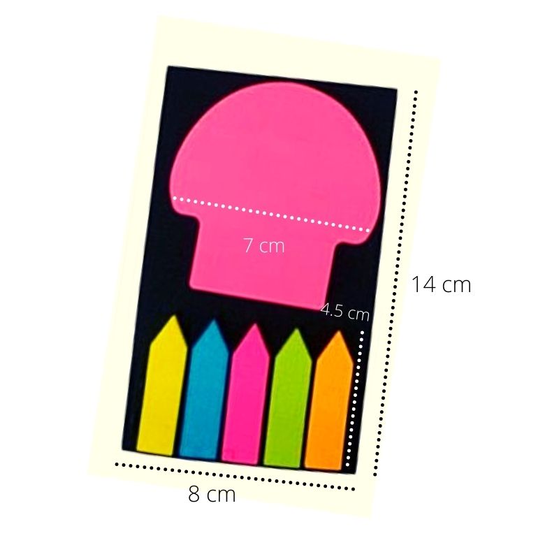 3 Pack Notas Adhesivas Post Its Figuras Neon, LBP, 5 Separadores -Colores