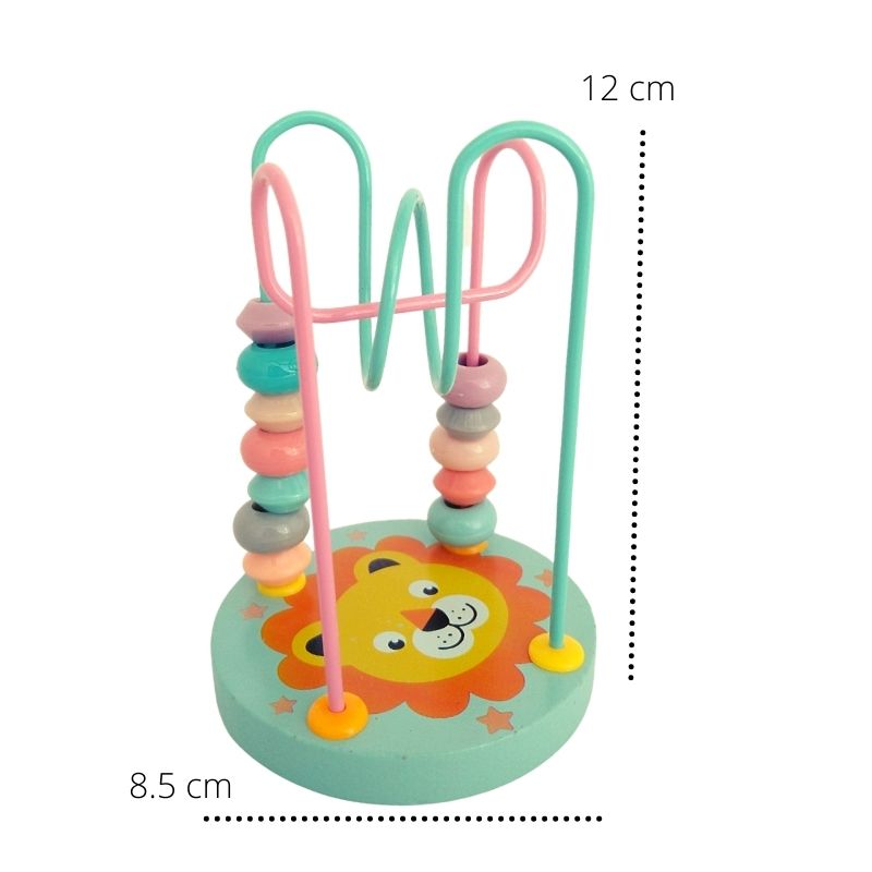 Mini Juego Didáctico Laberinto de Madera para Niños o Bebés, LBP, León, 12cm 