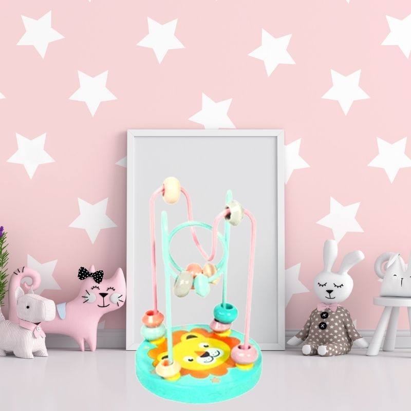 Mini Juego Didáctico Laberinto de Madera para Niños o Bebés, LBP, León, 12cm 