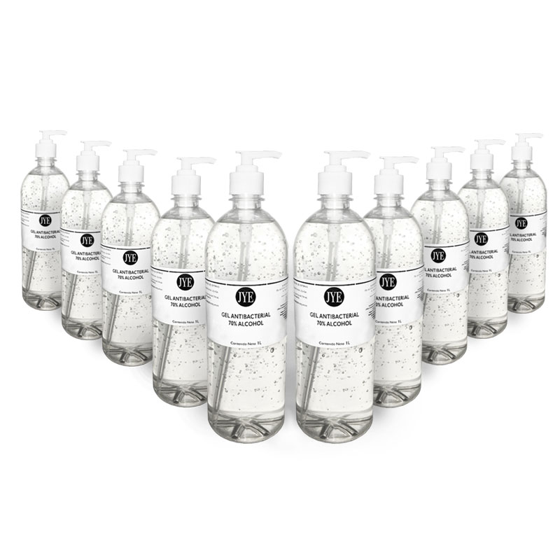  Gel Antibacterial 1 Litro 70 % alcohol  10 piezas JYE PRECIO MAYOREO