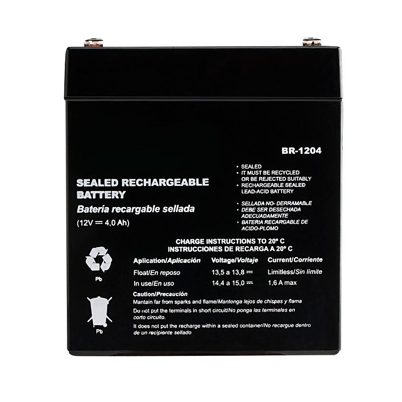 Batería sellada de ácido-plomo, 12 Vcc 4 Ah / BR-1204