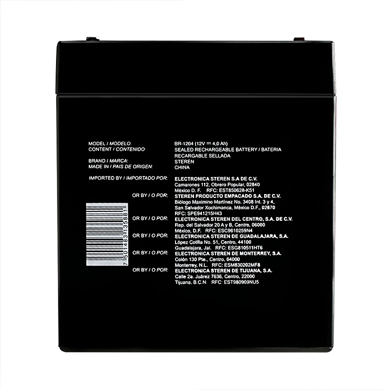 Batería sellada de ácido-plomo, 12 Vcc 4 Ah / BR-1204