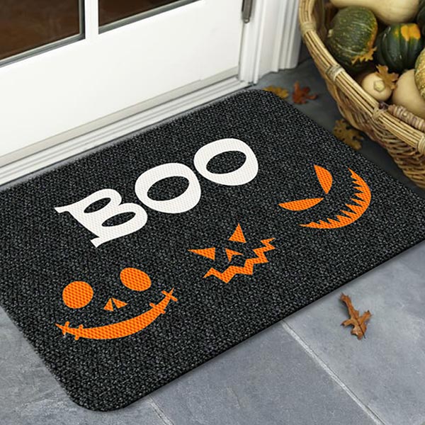 TAPETE DECORATIVO ELITEMAT HALLOWEEN BOO 3 CARITAS 70X50 CHARCOAL