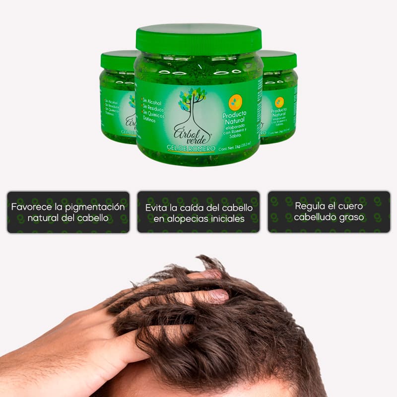 Gel de Romero y Sábila Natural Árbol Verde 500gr Sin Alcohol