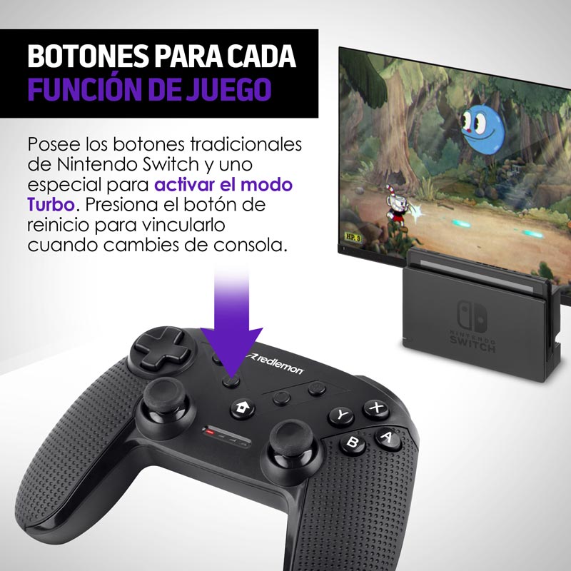 Control para Nintendo Switch Pro Compatible con PC y Android Redlemon