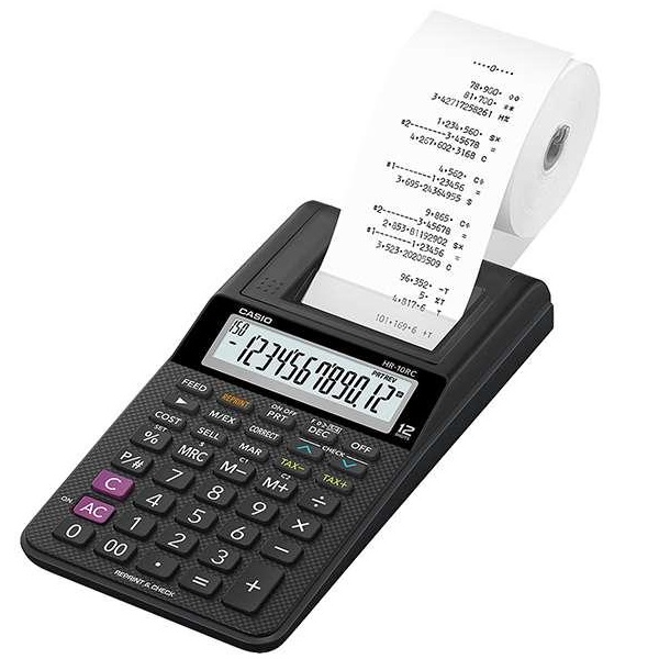 Calculadora Sumadora Portatil de escritorio de 12 digitos con impresora de ticket