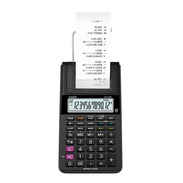 Calculadora Sumadora Portatil de escritorio de 12 digitos con impresora de ticket