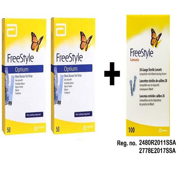 Tiras Freestyle Optium pack 100 + 100 lancetas