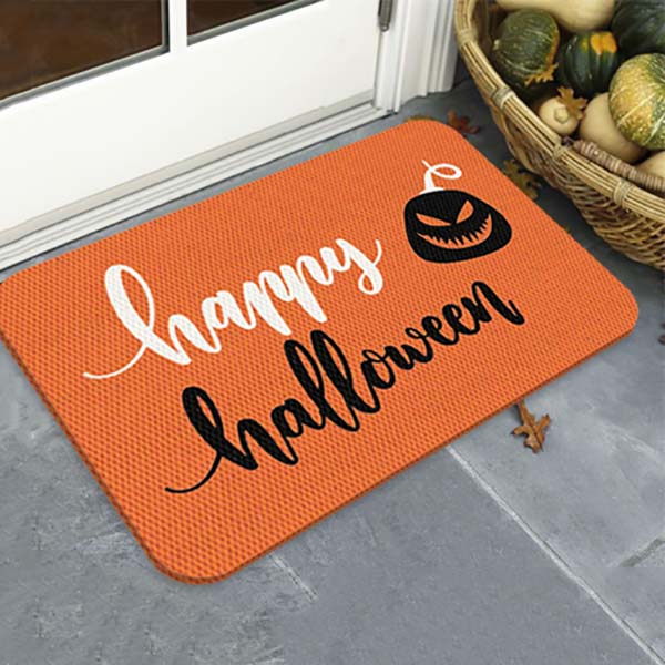 TAPETE DECORATIVO ELITEMAT DISEÑO HAPPY HALLOWEEN CALABAZA ORANGE/BLACK 0.70 X 0.50 MTS