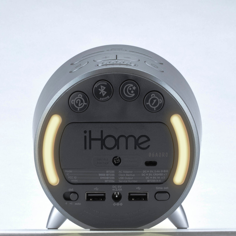Bocina Bluetooth Reloj Despertador iHome iBT235G Carga USB.