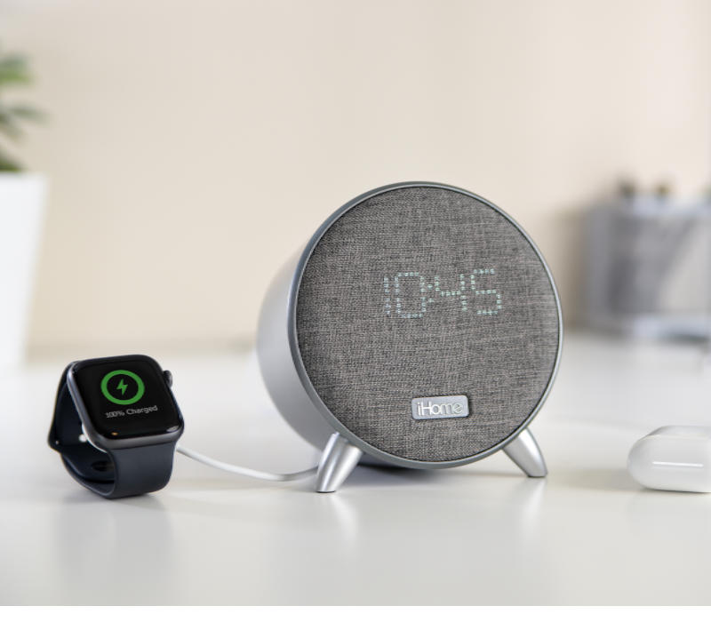 Bocina Bluetooth Reloj Despertador iHome iBT235G Carga USB.
