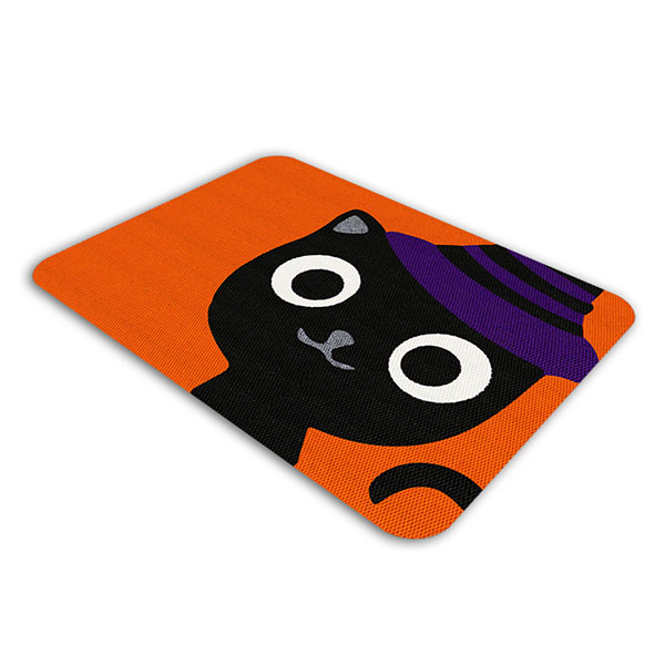 TAPETE DECORATIVO ELITEMAT DISEÑO HALLOWEEN GATITO 0.70 X 0.50 MTS