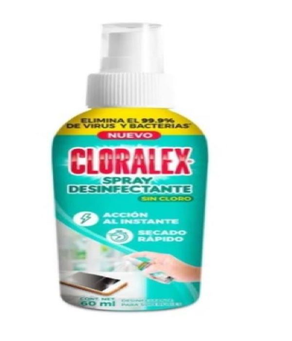 15 PIEZAS CLORALEX SPRAY DESINFECTANTE 60 ML C/1