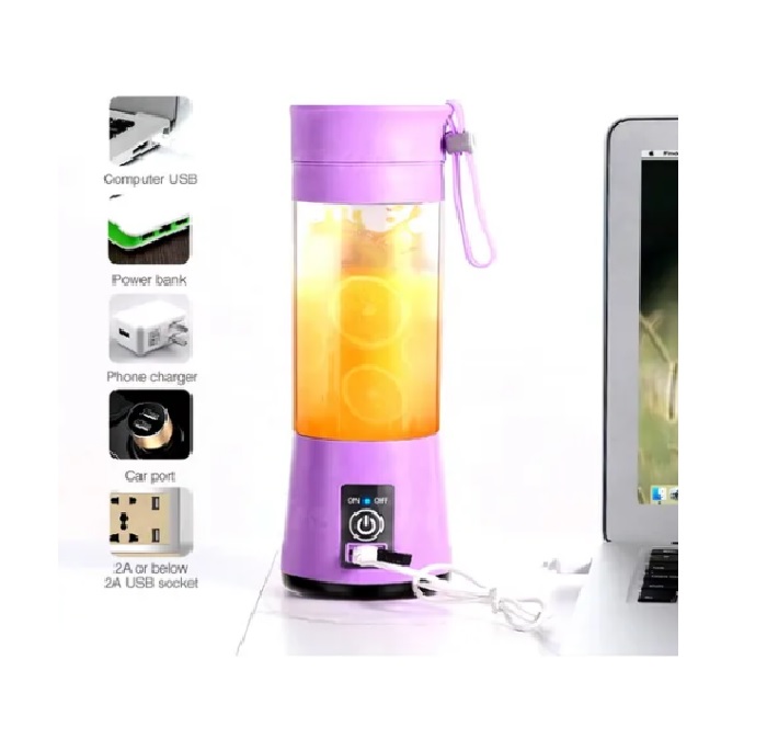 Licuadora portátil de 380ml para jugos y batidos con cargador USB Verde