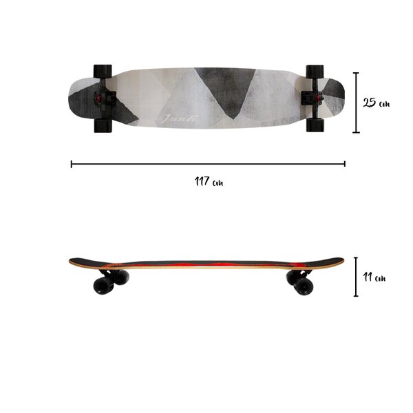 Patineta Longboard Con Ondas Gris