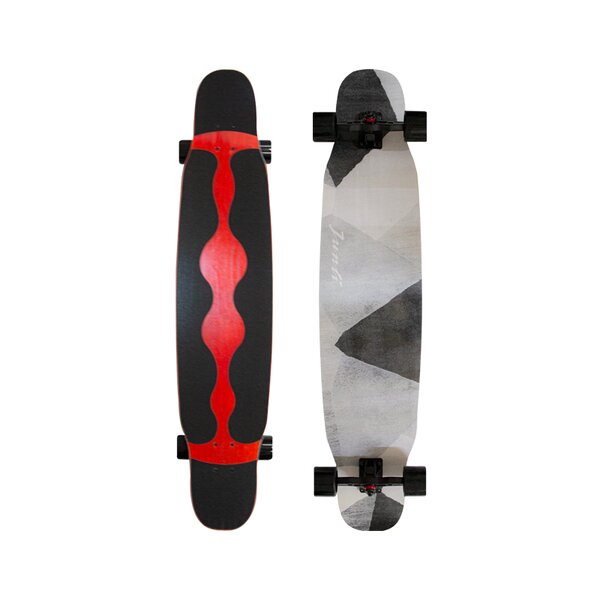 Patineta Longboard Con Ondas Gris