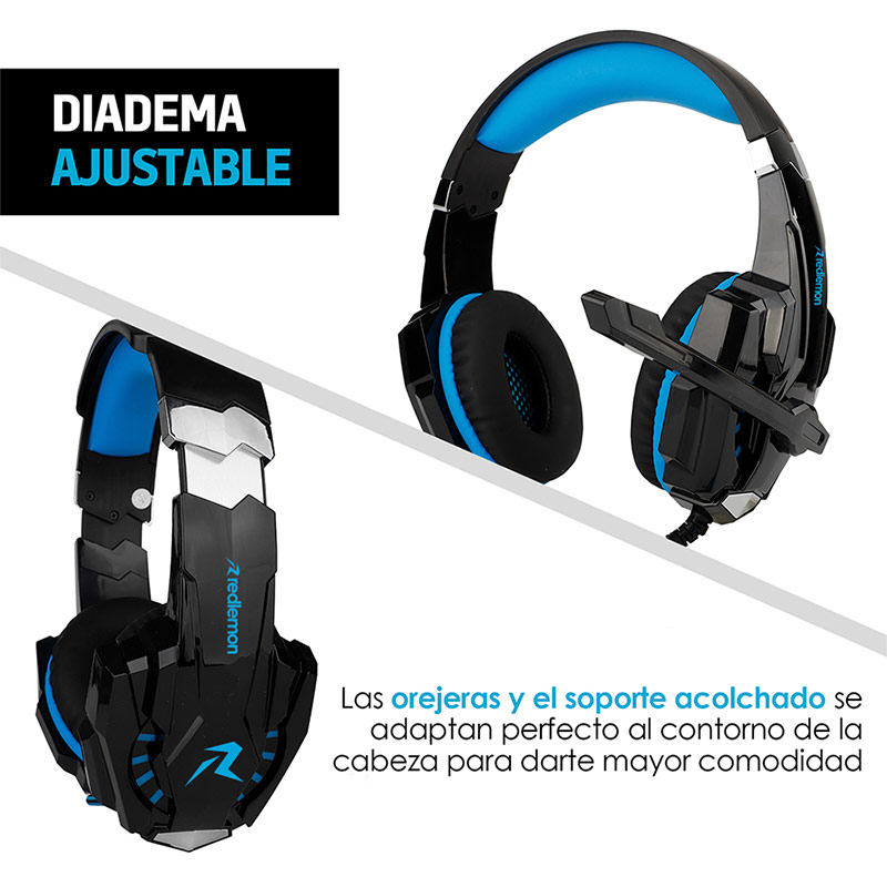 Aud fonos Gamer de Diadema HD Est reo 360 Mod. G9000 Redlemon