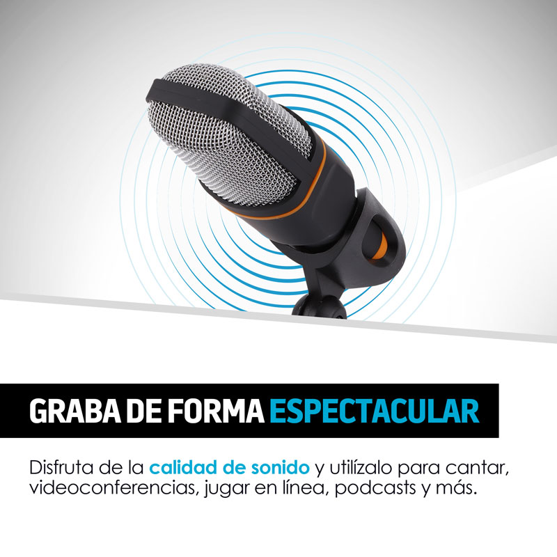 Redlemon Micrófono Condensador Semiprofesional con Tripié, Conector Universal Auxiliar Plug 3.5mm, Aislamiento de Ruido, para PC y Laptop. Ideal para Videoconferencias, Podcasts, Videoblogs y más