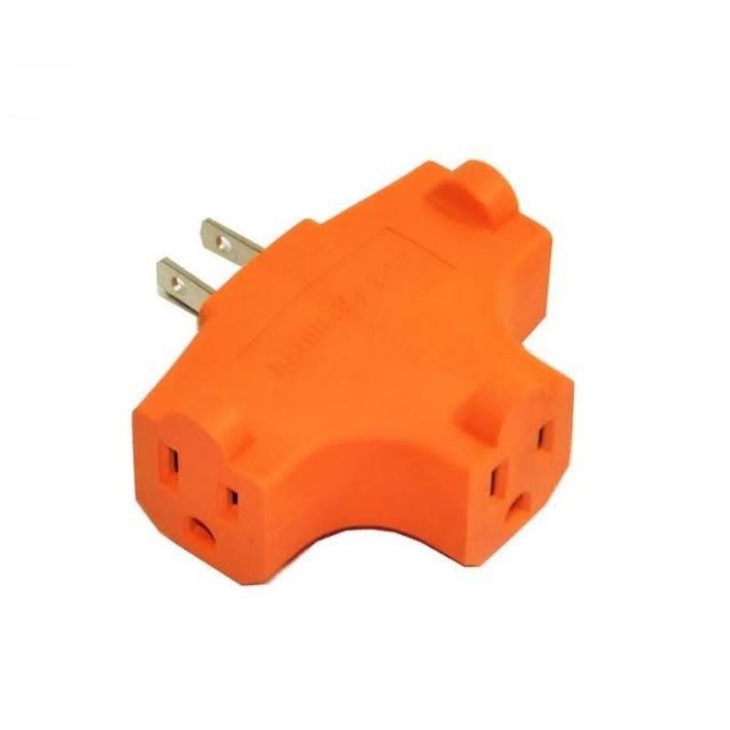 Multicontacto Triple Aterrizado Tipo T Naranja, LBP, Polarizado, 3 Contactos, 7.5cm (2.9in)