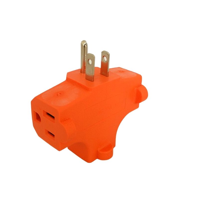 Multicontacto Triple Aterrizado Tipo T Naranja, LBP, Polarizado, 3 Contactos, 7.5cm (2.9in)