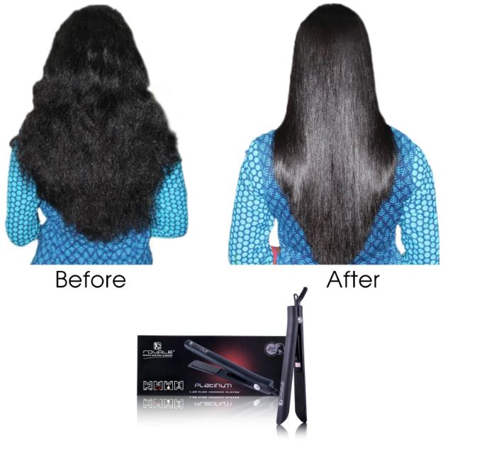 Kit Plancha Para Cabello Platinum Black Y Peine Tensor Royale