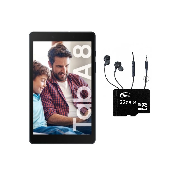 Tablet Samsung Galaxy TAB A8 8" 2GB RAM + 32GB + Audífonos y Memoria de 32GB Negro