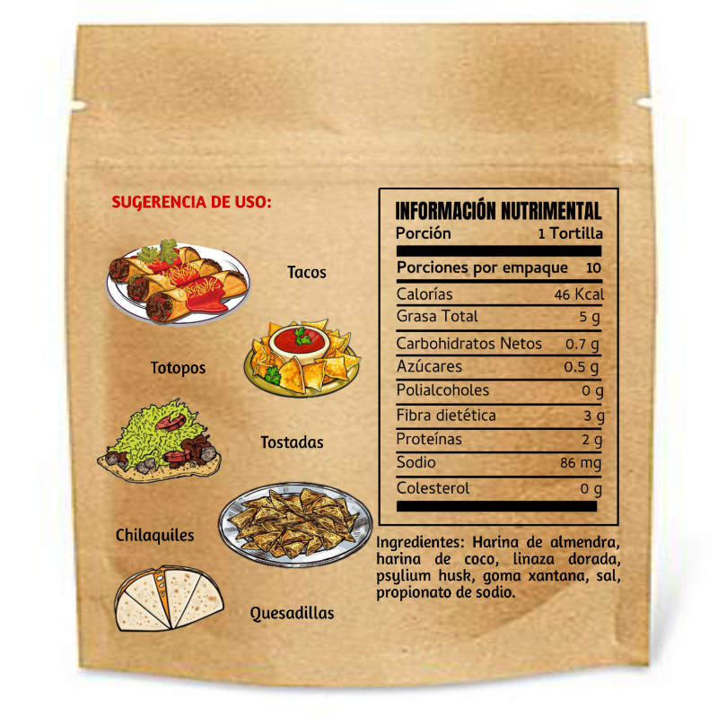 Tortillas Keto de Almendra Veganas sin Gluten Low Carb 