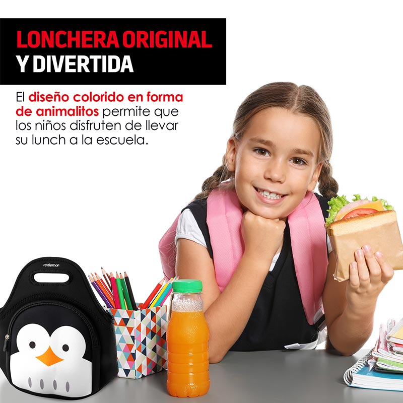 Lonchera para Niños Térmica Con Correa Diseños de Animales Redlemon.