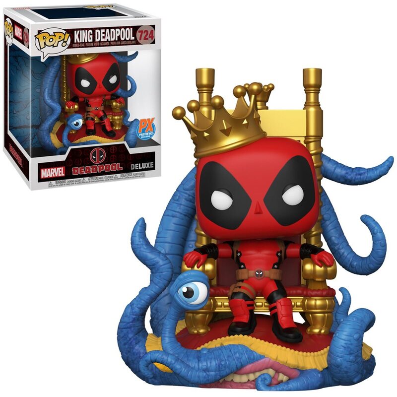 Funko Pop! Deluxe: Marvel - King Deadpool Edición Limitada con Sticker PX
