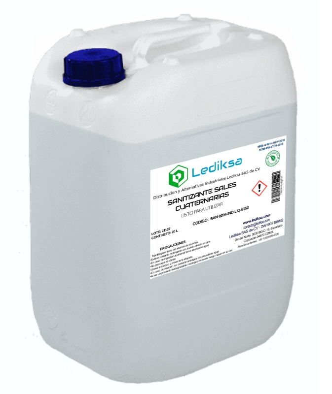Sanitizante Sales Cuaternarias Listo para usar 20 Lts